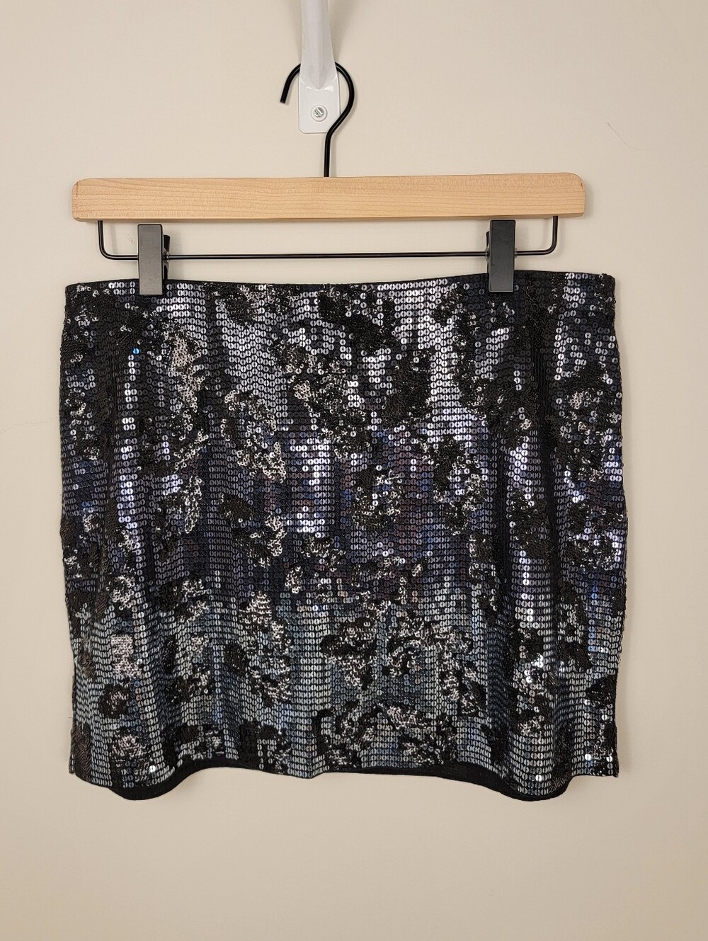 Express Black Sequin Mini Skirt Sparkly Holiday Party Women's Size S